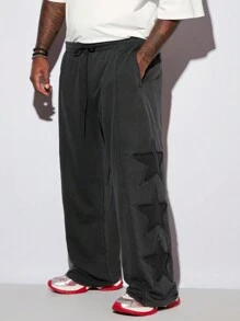 Manfinity VCAY 大码男士灰色针织运动裤外出时尚宽松运动裤，适合丈夫、男朋友的礼物 - 彩色 - 查看 3