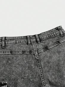 Forever 21 Quần Jeans Nam Phong Cách Đường Phố Cao Cấp Có Nắp Túi Gấp Thu/Đông - Màu Xám nhạt - Xem 4