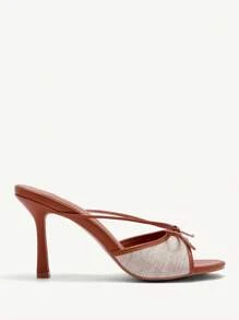 CUCCOO CHICEST Women's Peep Toe Bow Decor High Heel Sandals Spring Shoes Spring Break Easter Prom Heels