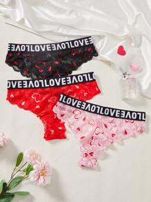 3 件装性感蕾丝舒适内裤 - 彩色 - 查看 5