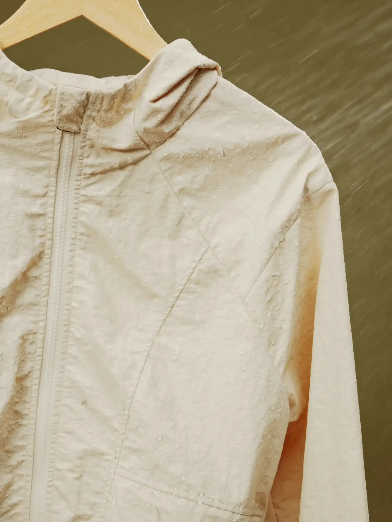 In My Nature Women's Outdoor Camping Hiking City Commute Fluorine-Free Water-Resistant Hooded Jacket - Beige - View 2