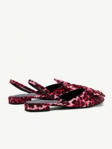 CUCCOO CHICEST 尖头豹纹时尚女士高跟鞋，适合圣诞节和新年假期氛围秋冬 - 紅色 - 查看 12