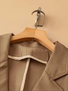 Chaqueta de blazer bordada talla grande para mujer, nuevo lanzamiento de otoño - Caqui - Ver 3