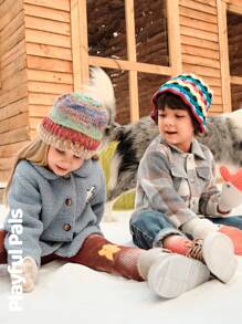 SHEIN 冬季男童格子长袖单排扣口袋休闲夹克 - 彩色 - 查看 33