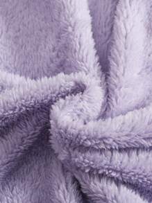 SHEIN Tween Girls Solid Color Fluffy Collar Half-Zip Loose Casual Long Sleeve Sweatshirt,In Fall/Winter