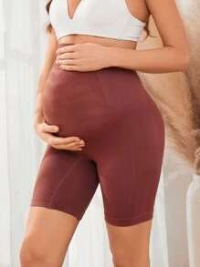 Pantys sin costuras de cintura alta minimalistas para maternidad, uso diario casual