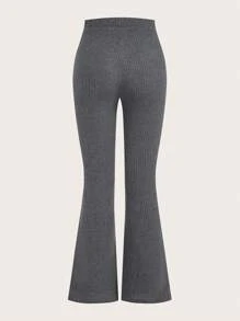 SHEIN EZwear Pantalones casuales de mujer de unicolor, corte slim para uso diario - Multicolor - Ver 4