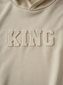 SHEIN 青少年男童压纹休闲套头卫衣 - 杏色 - 查看 6