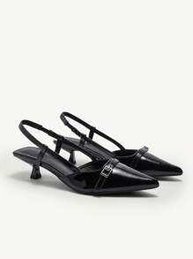 CUCCOO BIZCHIC Women's Pointed Toe Kitten Heels High Heels, Bow Decor, Solid Color, Ankle Strap, Elegant Daily Wear Option, Outdoor Shopping, Festivals, Parties, Spring/Summer/Autumn/Winter, Match With Satin Dresses New Year Holiday Valentines