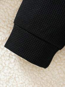 Bộ đồ liền thân vải tổ ong dễ thương cho bé trai mùa xuân và mùa thu - màu đen - Xem 4