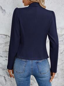 SHEIN LUNE Casual Simple Apricot Collar Work Wear Women Blazer, Summer