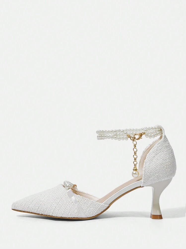 CUCCOO HITCHD Women Vintage Embroidery Pointed Toe Slingback Pumps Summer Shoes Summer Break Easter Prom Heels For Christmas Valentine's Day Elegant Shoes Wedding Shoes Summer Shoes Bride Shoes