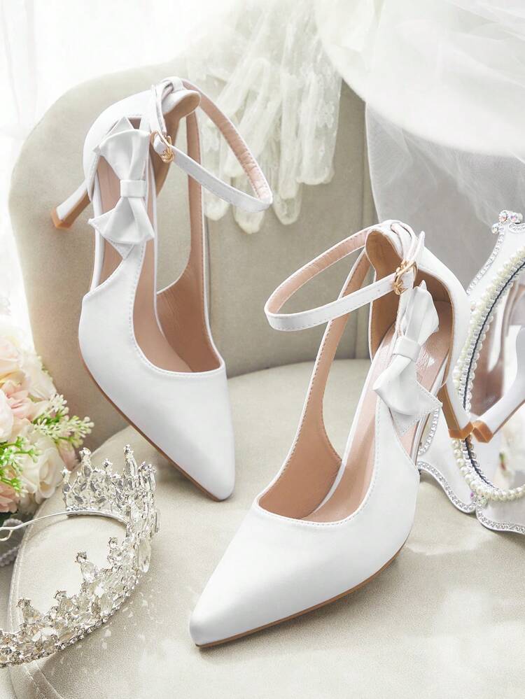 CUCCOO HITCHD Zapatos de tacón alto de punta fina minimalistas de moda en blanco para mujer
