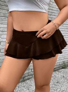 SHEIN LUNE 大码女式针织迷你裙，性感设计，适合秋季和夏季