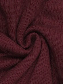 Calvaya 大码纯色拼接高领长袖简约休闲毛衣连衣裙，适合冬季 - 彩色 - 查看 5