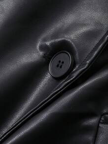 Livesso Cinturón de unicolor de cintura suelta para mujeres, chaqueta regular - Negro - Ver 7