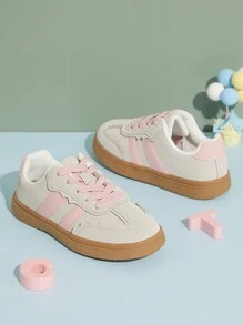 Mini mi Kids' Top-Seller Grey Pink 2 Straps Originl Sneakers - Qute,Lightweight, Comfortable, Versatile For Everyday Wear