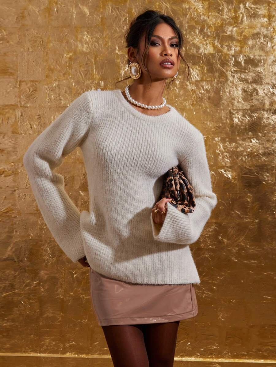 COSMINA Falda de línea A minimalista de color liso para mujer, uso casual de todos los días