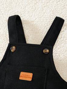 Bộ đồ liền thân vải tổ ong dễ thương cho bé trai mùa xuân và mùa thu - màu đen - Xem 5