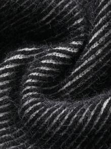 FRIFUL 女士休闲前系带宽松落肩开衫，适合秋冬季，长袖上衣 - 黑色 - 查看 7