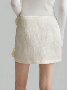 Ontre 1 chiếc váy trang trí hoa thanh lịch màu mơ cho nữ mùa thu - Màu be - Xem 4