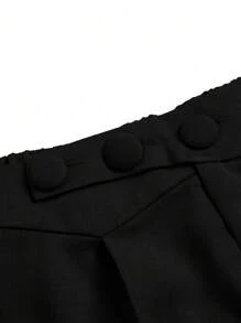 Calvaya 大码时尚纯色百搭休闲锥形西装裤 - 黑色 - 查看 4