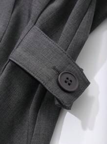 DAZY Đầm dài vừa phải không tay cổ tròn màu trơn cho nữ - Màu xám đen - Xem 8