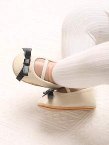 可爱新款 0-1 岁婴儿 PU 软底公主鞋，婴幼儿平底鞋，适合春秋季 - 杏色 - 查看 7