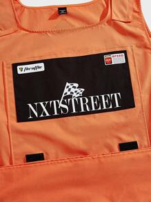 Manfinity VCAY Áo vest dệt không tay dáng rộng cỡ lớn dành cho nam, áo vest thời trang đi chơi, dành tặng bạn bè, chồng, bạn trai, cho mùa thu đông - trái cam - Xem 4