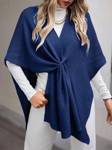 SHEIN LUNE Women Casual Bat Wing Sleeve Thin Lightweight Cardigan, Autumn - Royal Blue - View 5