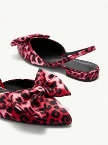 CUCCOO CHICEST 尖头豹纹时尚女士高跟鞋，适合圣诞节和新年假期氛围秋冬 - 紅色 - 查看 11