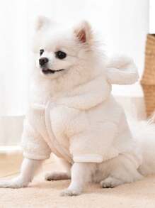 1 Pieza Disfraz de Perro con Capucha de Peluche Suave y Cómodo de Oso para Invierno/Otoño, Ropa de Mascota, Regalo para Navidad