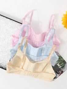 3件套简约纯色时尚百搭文胸，适合年轻女性