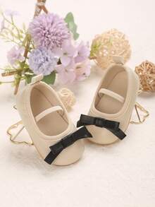 可爱新款 0-1 岁婴儿 PU 软底公主鞋，婴幼儿平底鞋，适合春秋季 - 杏色 - 查看 5