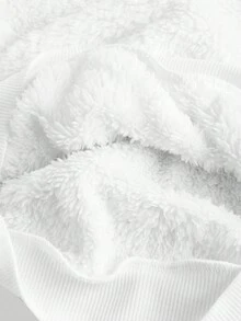 2 件套年轻女孩和年轻女孩双面羊毛连帽衫和紧身裤套装，适合日常休闲穿着 - 黑與白 - 查看 4