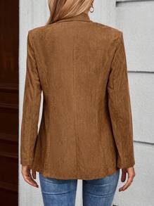 EMERY ROSE Effen kleur dames colbert met lange mouwen en knopen, elegante kantoorkleding