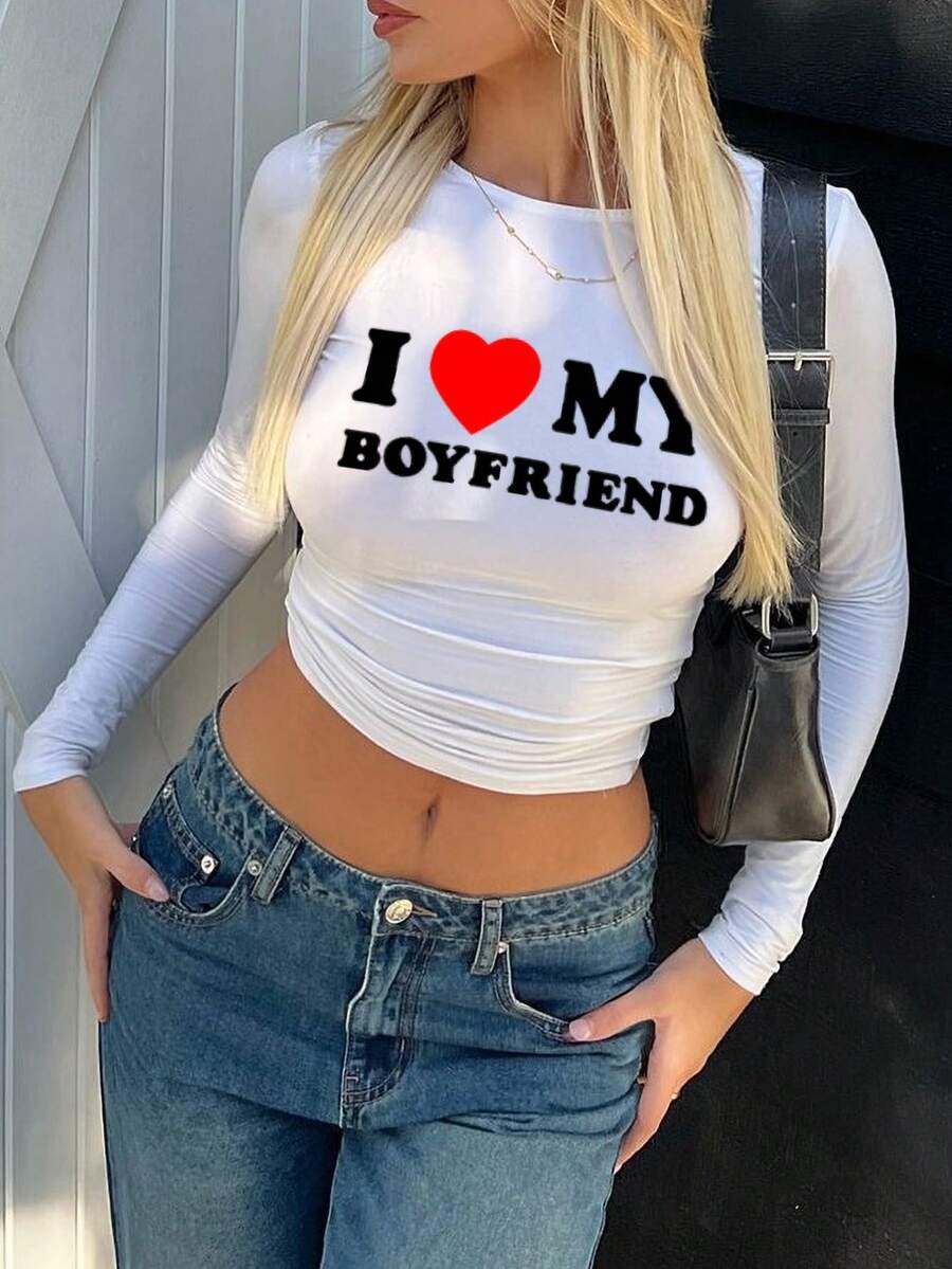 优雅百搭女士纯色圆领长袖褶皱修身 T 恤，适合夏季和秋冬季节 - 白色 - 查看 1