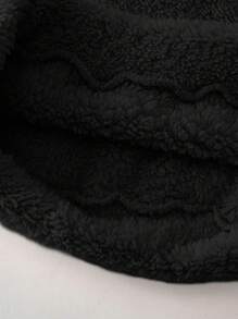 Cozy Pixies 女婴卡通熊耳套头卫衣，保暖内衬基础款，适合室内、户外滑雪、日常穿着、运动、玩耍、聚会、拍照、圣诞节、秋冬季宝宝卫衣，冬季幼儿服装，女婴卫衣，宝宝卫衣，宝宝熊外套 - 黑色 - 查看 5