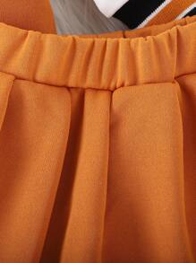 2 件套女婴休闲运动棒球夹克和百褶裙，春/秋 - 棕色 - 查看 7