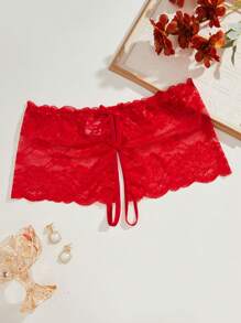 性感蕾丝内裤（情人节设计） - 紅色 - 查看 5