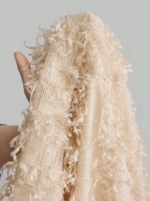 Ontre Váy Maxi Cổ Chữ V Tua Rua Màu Mơ, Thanh Lịch Cho Tiệc Năm Mới, Thời Trang Và Thiết Kế, Phải Có Cho - Màu be - Xem 7