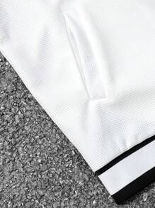Manfinity Sport Corelite Boyfriend Style Men's Letter Embroidered Drawstring Hooded Sports Jacket