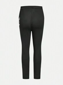 3 件套年轻女孩和年轻女孩心形印花紧身裤，适合日常休闲穿着 - 彩色 - 查看 4