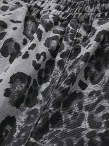 DAZY Jeans de pierna ancha y relajada con estampado todo sobre leopardo / estampado de guepardo para mujeres