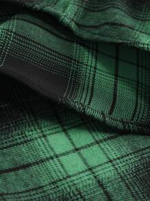 Manfinity Homme 1pc Men's Button Front Long Sleeve Plaid Casual Shirt, Everyday Wear