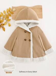 Cozy Pixies Kinder Herbst/Winter Doppelreihiger, dick gefütterter Fleece Kapuzenpullover, Lässig Allrounder