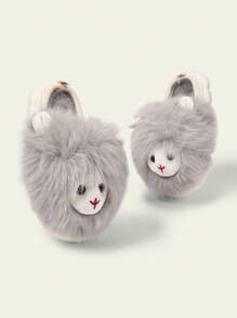 CUCCOO Quty Pantofole in peluche con motivo carino del leone, dalla suola spessa, ideali per Natale, Capodanno, autunno e inverno
