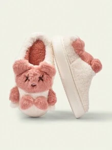 CUCCOO Quty Women's Cute Animal Home Slippers With Plush Upper And Thick Sole, Warm Indoor Wear For Autumn/Winter