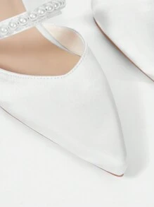 CUCCOO HITCHD 女士尖头复古刺绣时尚露跟高跟鞋 - 白色 - 查看 5