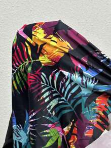 Swim Lushoire 女士热带印花拉链分体泳衣套装（含沙滩短裤），夏季海滩 - 彩色 - 查看 7